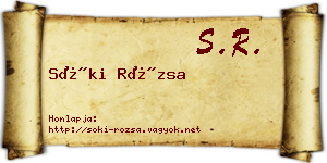 Sóki Rózsa névjegykártya